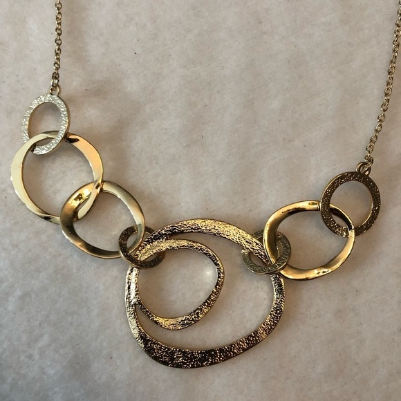 Chunky Statement Necklace 15” Costume Choker Circular Gold Yellow Party Fashion - Picture 2 of 7